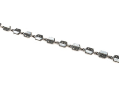 Bratara din Argint 925 - cu Sidef - Fixa - 190mm x 7mm - Alb