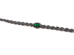 Bratara din Argint 925 - cu Marcasite - Fixa - 190mm x 12mm - Verde