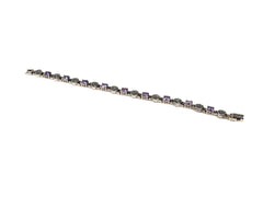 Bratara din Argint 925 - cu Marcasite - Fixa - 180mm x 5mm - Violet