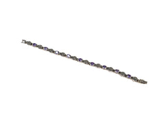Bratara din Argint 925 - cu Marcasite - Fixa - 180mm x 5mm - Violet