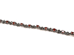 Bratara din Argint 925 - cu Marcasite - Fixa - 180mm x 5mm - Roșu