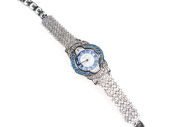 Bratara din Argint 925 - cu Zirconia - Fixa - 190mm x 23mm - Albastru