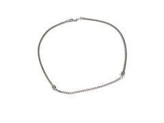 Lantisor din Argint 925 - cu Zirconia - Fixa - 450mm x 2mm - Incolor
