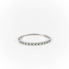 Bratara STILL, Argint 925 - Marime 55 fi x 5mm, Fixa, Smarald si Zirconia, Verde