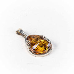 Pandantiv STILL Argint 925 - Marime 50mm x 24mm, Chihlimbar, Maro