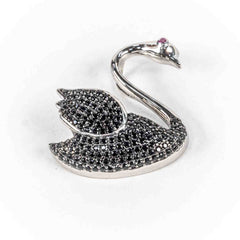 Pandantiv STILL Argint 925 - Marime 24mm x 23mm, Zirconia, Negru