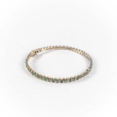 Bratara STILL, Argint 925 - Marime 60 fi x 4mm, Fixa, Smarald si Marcasite, Verde