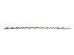 Bratara STILL, Argint 925 - Marime 20cm x 6.5mm, Reglabila, Marcasite, Gri Metalic