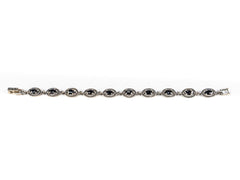 Bratara STILL, Argint 925 - Marime 18cm x 8mm, Reglabila, Zirconia si Marcasite, Negru