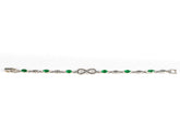 Bratara STILL, Argint 925 - Marime 18cm x 4mm, Reglabila, Zirconia si Marcasite, Verde
