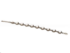Bratara STILL, Argint 925 - Marime 21cm x 11mm, Reglabila, Perle de Cultura si Marcasite, Alb Sidefat