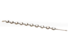 Bratara STILL, Argint 925 - Marime 21cm x 11mm, Reglabila, Perle de Cultura si Marcasite, Alb Sidefat