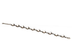 Bratara STILL, Argint 925 - Marime 22cm x 12.5mm, Reglabila, Perle de Cultura si Marcasite, Alb Sidefat