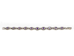 Bratara STILL, Argint 925 - Marime 17cm x 9.7mm, Reglabila, Zirconia si Marcasite, Violet
