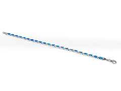 Bratara STILL, Argint 925 - Marime 20cm x 4.5mm, Reglabila, Opal, Albastru