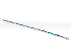 Bratara STILL, Argint 925 - Marime 19cm x 4mm, Reglabila, Opal, Albastru