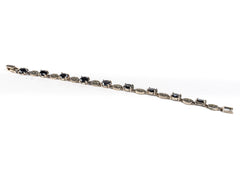 Bratara STILL, Argint 925 - Marime 18cm x 5mm, Reglabila, Zirconia si Marcasite, Negru