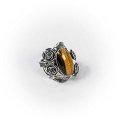 Inel STILL, Argint 925 - Marime 7, Ochi de Tigru, Maro