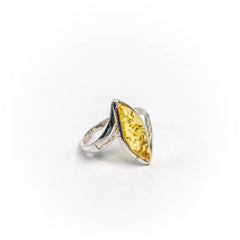 Inel STILL, Argint 925 - Marime 8, Chihlimbar, Galben