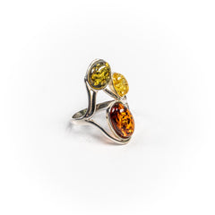 Inel STILL, Argint 925 - Marime 8, Chihlimbar, Multicolor