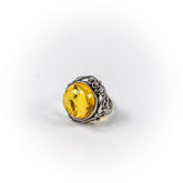 Inel STILL, Argint 925 - Marime 7, Chihlimbar, Galben