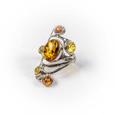 Inel STILL, Argint 925 - Marime 10, Chihlimbar, Multicolor