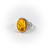 Inel STILL, Argint 925 - Marime 10, Chihlimbar, Galben