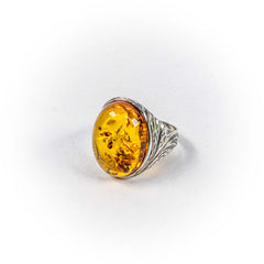 Inel STILL, Argint 925 - Marime 10, Chihlimbar, Galben