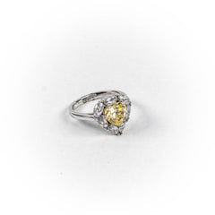 Inel STILL, Argint 925 - Marime 8, Zirconia, Incolor-Galben