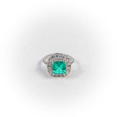 Inel STILL, Argint 925 - Marime 7, Paraiba si Zirconia, Verde