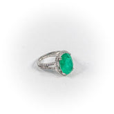 Inel STILL, Argint 925 - Marime 7, Paraiba si Zirconia, Verde