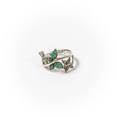 Inel STILL, Argint 925 - Marime 7,5, Zirconia, Verde