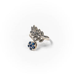 Inel STILL, Argint 925 - Marime 9, Zirconia si Marcasite, Albastru-Gri Metalic