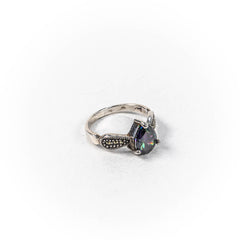 Inel STILL, Argint 925 - Marime 9, Topaz Mistic si Marcasite, Multicolor