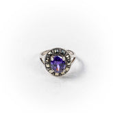 Inel STILL, Argint 925 - Marime 8, Zirconia si Marcasite, Violet