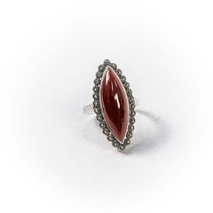 Inel STILL, Argint 925 - Marime 8, Carneol, Rosu Brun