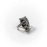 Inel STILL, Argint 925 - Marime 7, Onix si Marcasite, Negru-Gri Metalic