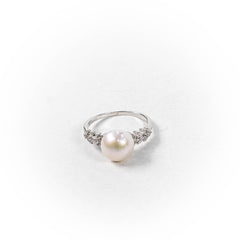 Inel STILL, Argint 925 - Marime 9, Perla de Cultura, Alb Sidefat