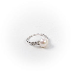Inel STILL, Argint 925 - Marime 9, Perla de Cultura, Alb Sidefat