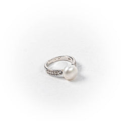 Inel STILL, Argint 925 - Marime 6,5, Perla de Cultura, Alb Sidefat