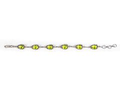 Bratara STILL, Argint 925 - Marime 19cm x 9mm, Reglabila, Peridot, Verde Deschis