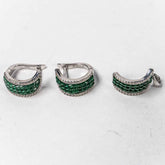 Set Bijuterii STILL Argint 925 - Pandantiv, Cercei, Smarald si Zirconia, Verde