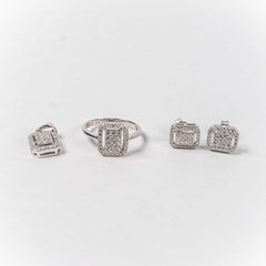 Set Bijuterii STILL Argint 925 - Pandantiv, Inel, Cercei, Zirconia, Marime Inel 7, Incolor