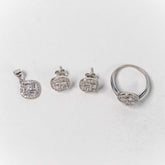 Set Bijuterii STILL Argint 925 - Pandantiv, Inel, Cercei, Zirconia, Marime Inel 7, Incolor