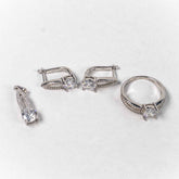 Set Bijuterii STILL Argint 925 - Pandantiv, Inel, Cercei, Zirconia, Marime Inel 8, Incolor