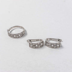 Set Bijuterii STILL Argint 925 - Pandantiv, Inel, Cercei, Zirconia, Marime Inel 8, Incolor