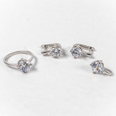 Set Bijuterii STILL Argint 925 - Pandantiv, Inel, Cercei, Zirconia, Marime Inel 7, Incolor