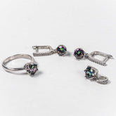 Set Bijuterii STILL Argint 925 - Pandantiv, Inel, Cercei, Topaz Mistic, Marime Inel 8, Multicolor