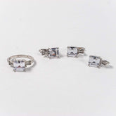 Set Bijuterii STILL Argint 925 - Pandantiv, Inel, Cercei, Zirconia, Marime Inel 7, Incolor