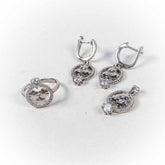 Set Bijuterii STILL Argint 925 - Pandantiv, Inel, Cercei, Zirconia, Marime Inel 8, Incolor